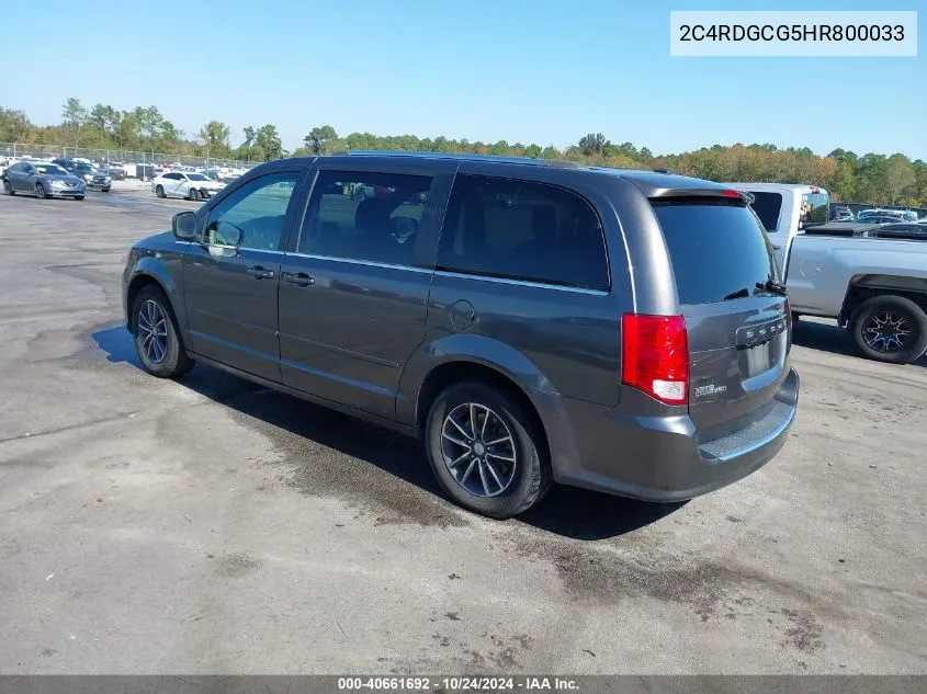 2017 Dodge Grand Caravan Sxt VIN: 2C4RDGCG5HR800033 Lot: 40661692