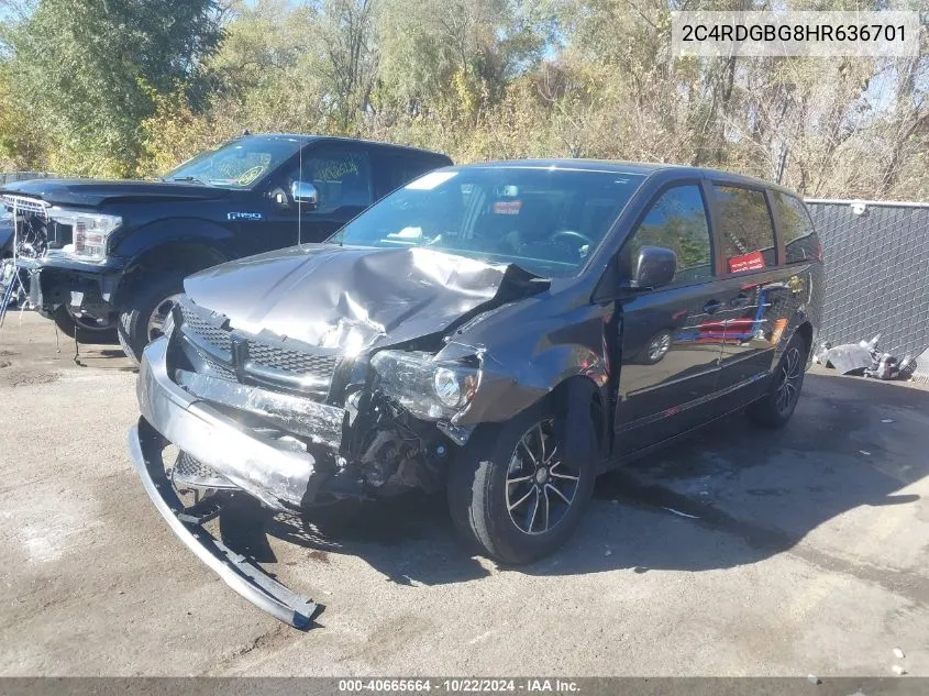 2017 Dodge Grand Caravan Se Plus VIN: 2C4RDGBG8HR636701 Lot: 40665664