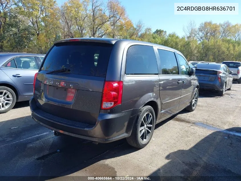 2017 Dodge Grand Caravan Se Plus VIN: 2C4RDGBG8HR636701 Lot: 40665664