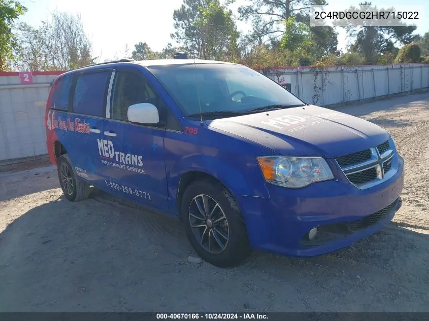 2017 Dodge Grand Caravan Sxt VIN: 2C4RDGCG2HR715022 Lot: 40670166