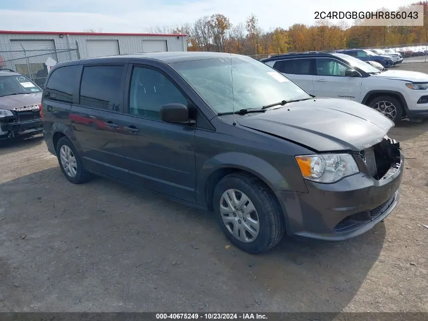 2017 Dodge Grand Caravan Se VIN: 2C4RDGBG0HR856043 Lot: 40675249