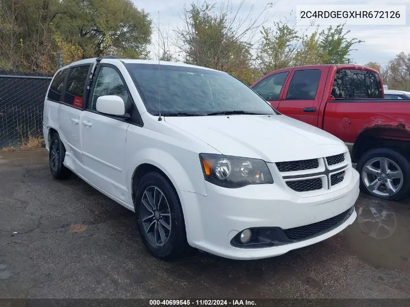 2017 Dodge Grand Caravan Gt VIN: 2C4RDGEGXHR672126 Lot: 40699545