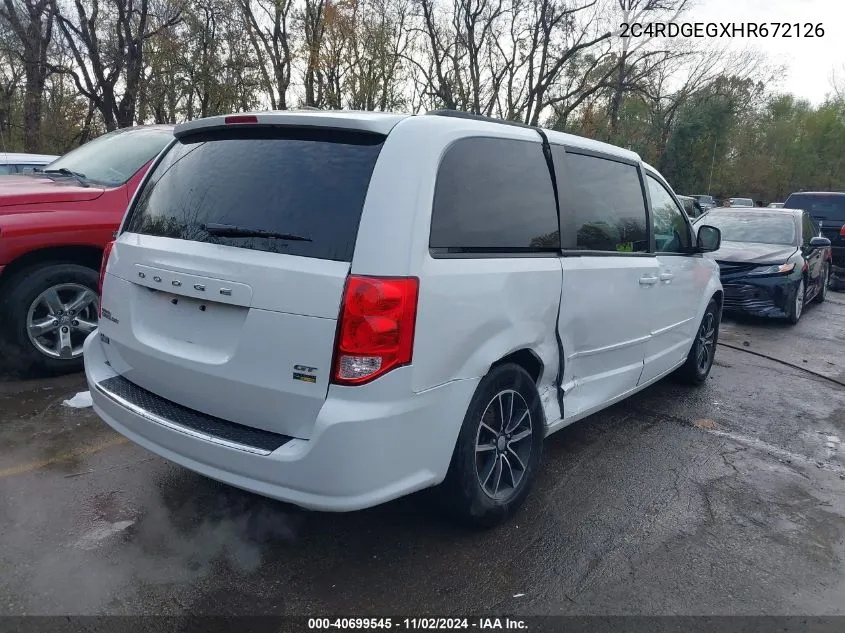 2017 Dodge Grand Caravan Gt VIN: 2C4RDGEGXHR672126 Lot: 40699545