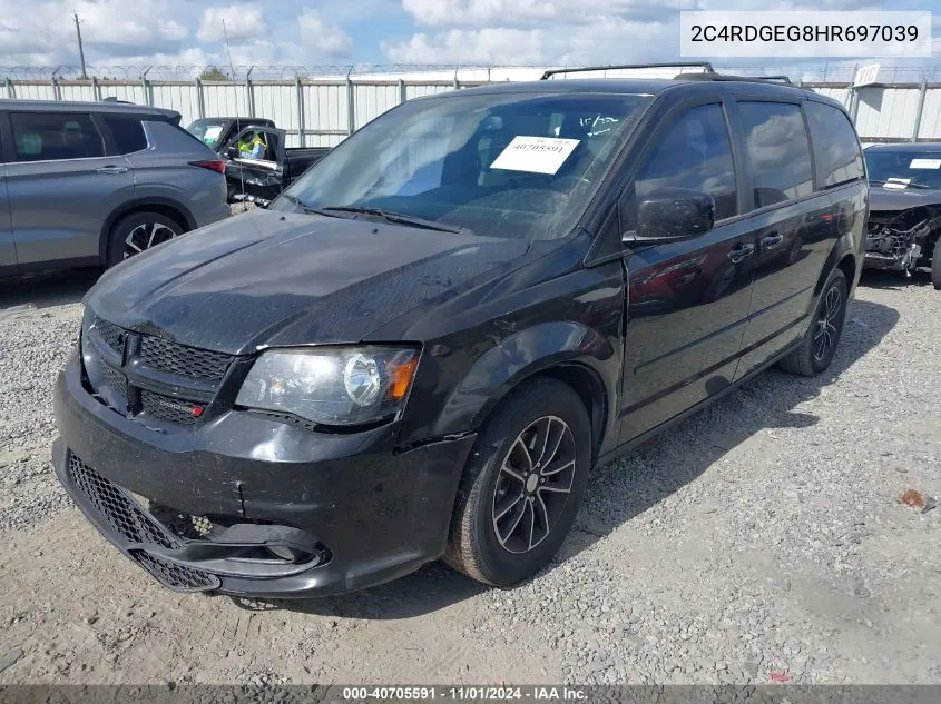 2017 Dodge Grand Caravan Gt VIN: 2C4RDGEG8HR697039 Lot: 40705591