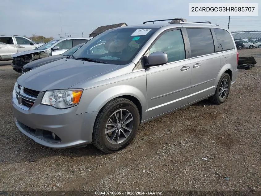 2017 Dodge Grand Caravan Sxt VIN: 2C4RDGCG3HR685707 Lot: 40716685