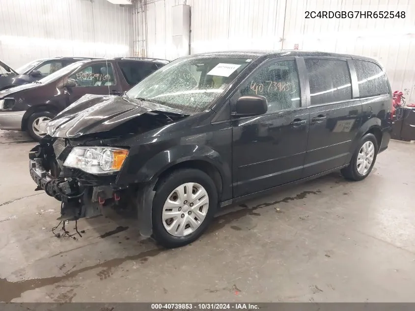 2017 Dodge Grand Caravan Se VIN: 2C4RDGBG7HR652548 Lot: 40739853