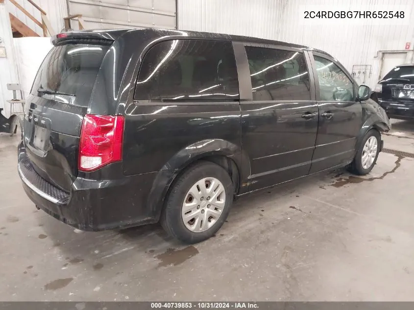 2017 Dodge Grand Caravan Se VIN: 2C4RDGBG7HR652548 Lot: 40739853