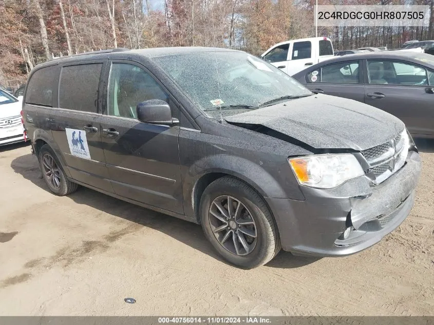 2017 Dodge Grand Caravan Sxt VIN: 2C4RDGCG0HR807505 Lot: 40756014