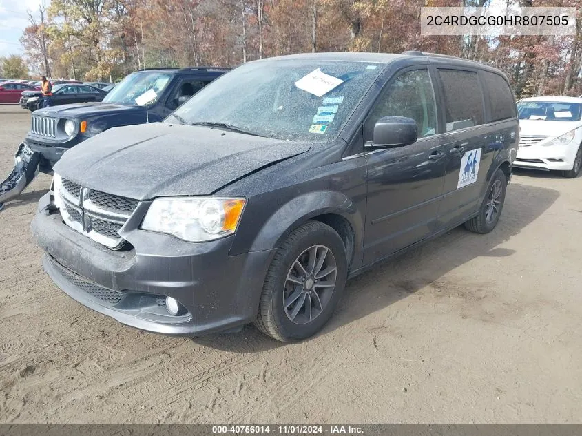 2017 Dodge Grand Caravan Sxt VIN: 2C4RDGCG0HR807505 Lot: 40756014