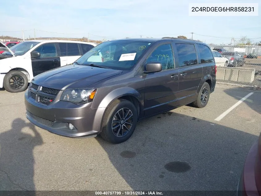 2017 Dodge Grand Caravan Gt VIN: 2C4RDGEG6HR858231 Lot: 40757799