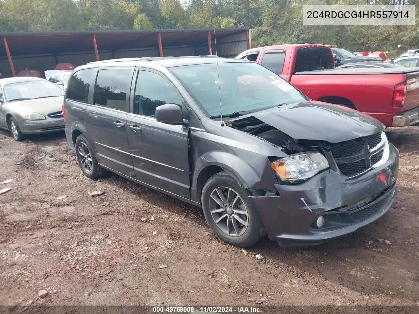 2017 Dodge Grand Caravan Sxt VIN: 2C4RDGCG4HR557914 Lot: 40759008