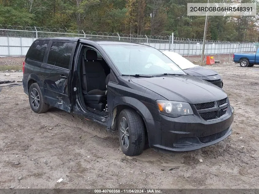 2017 Dodge Grand Caravan Se Plus VIN: 2C4RDGBG6HR548391 Lot: 40760358