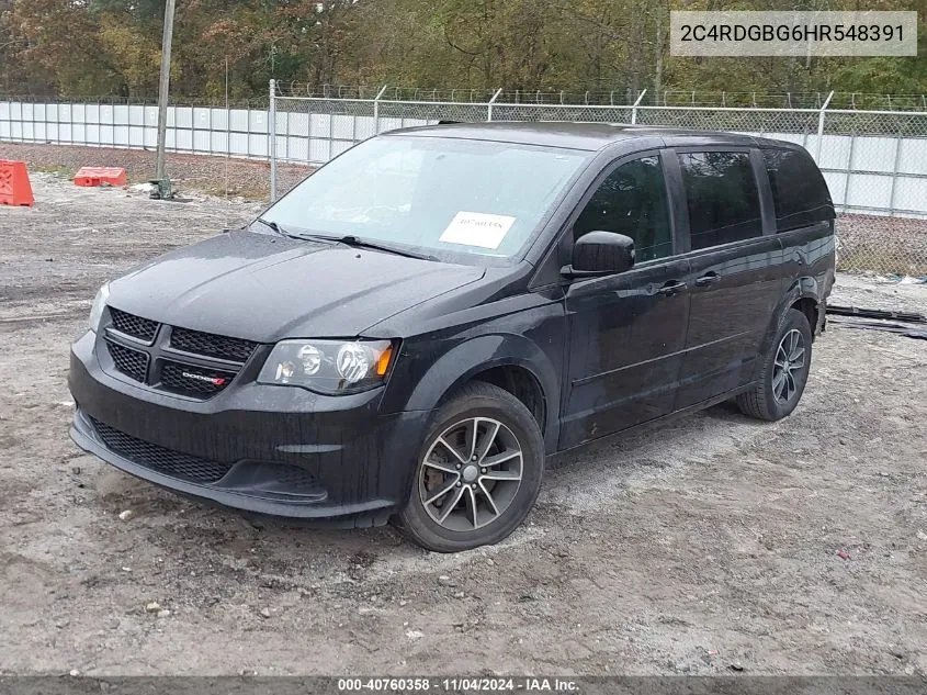 2017 Dodge Grand Caravan Se Plus VIN: 2C4RDGBG6HR548391 Lot: 40760358