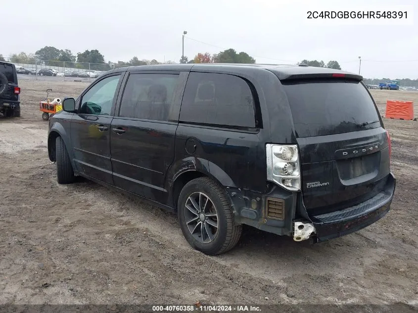 2017 Dodge Grand Caravan Se Plus VIN: 2C4RDGBG6HR548391 Lot: 40760358