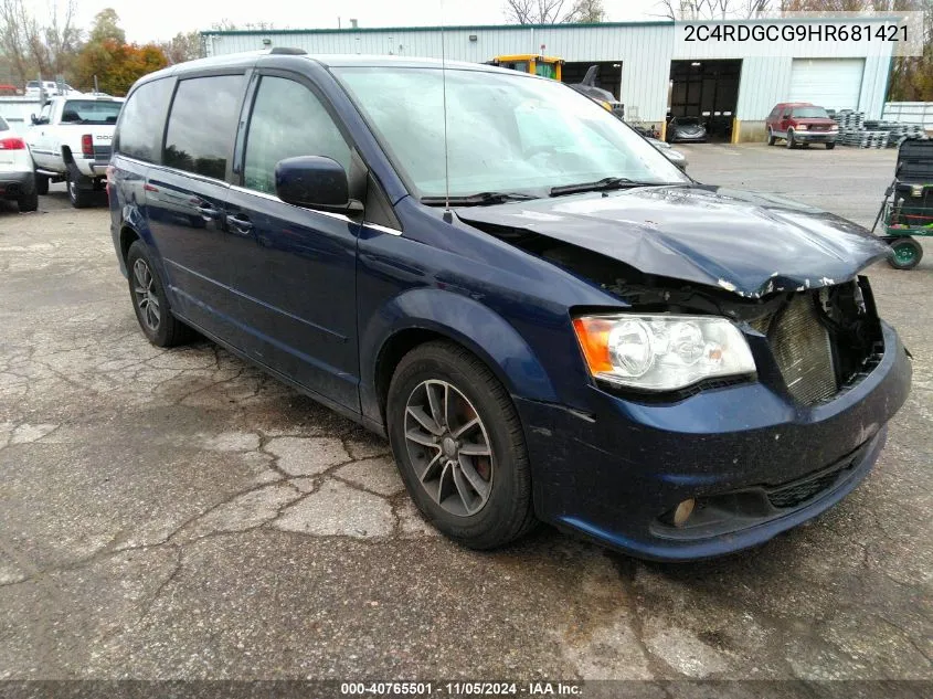 2017 Dodge Grand Caravan Sxt VIN: 2C4RDGCG9HR681421 Lot: 40765501