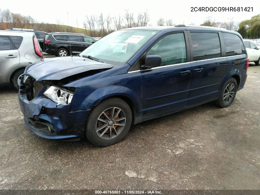 2017 Dodge Grand Caravan Sxt VIN: 2C4RDGCG9HR681421 Lot: 40765501