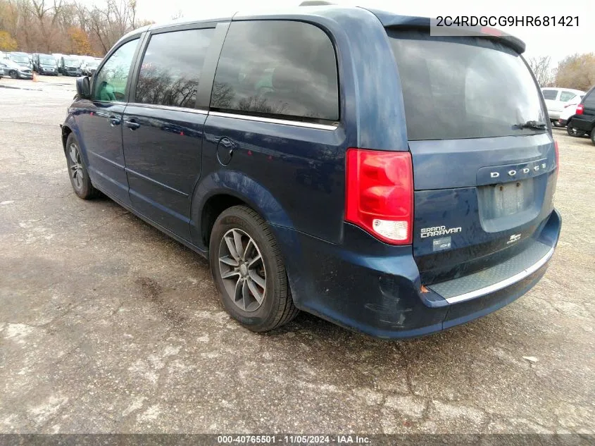 2017 Dodge Grand Caravan Sxt VIN: 2C4RDGCG9HR681421 Lot: 40765501