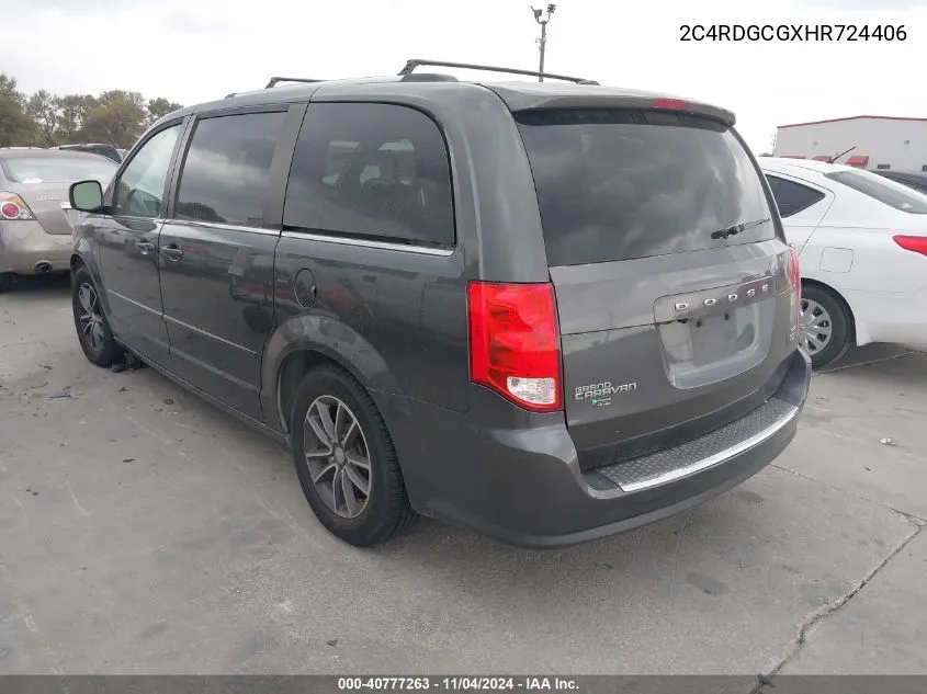 2017 Dodge Grand Caravan Sxt VIN: 2C4RDGCGXHR724406 Lot: 40777263