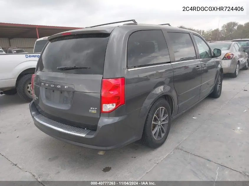 2017 Dodge Grand Caravan Sxt VIN: 2C4RDGCGXHR724406 Lot: 40777263