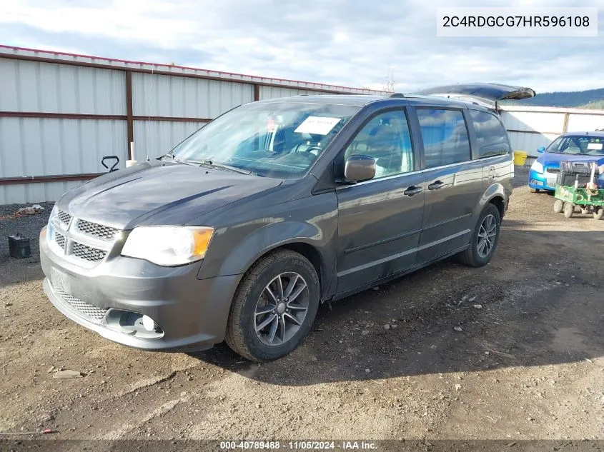 2017 Dodge Grand Caravan Sxt VIN: 2C4RDGCG7HR596108 Lot: 40789488