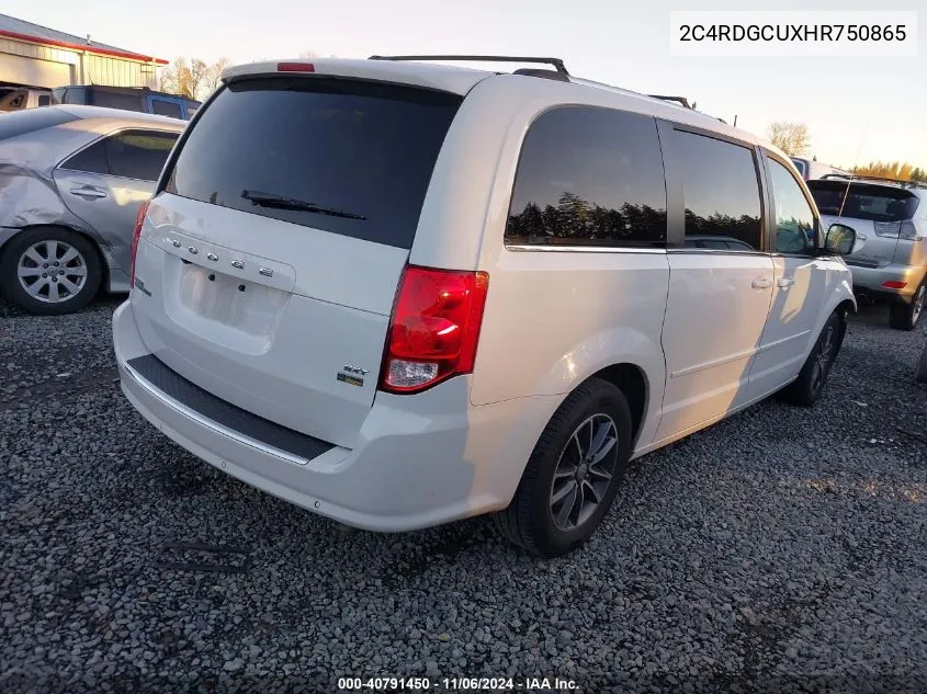 2017 Dodge Caravan VIN: 2C4RDGCUXHR750865 Lot: 40791450