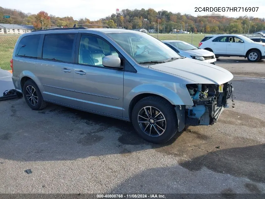 2017 Dodge Grand Caravan Gt VIN: 2C4RDGEG7HR716907 Lot: 40808768