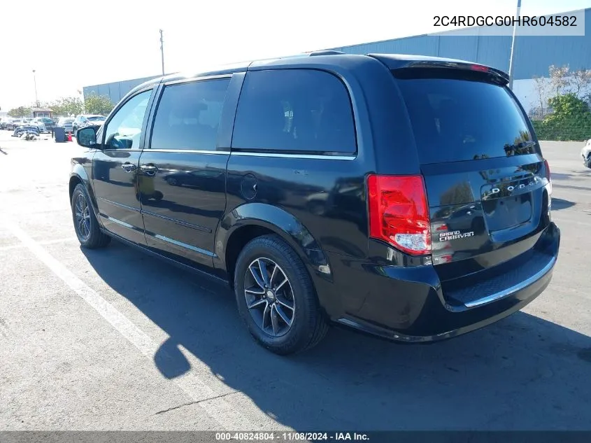 2017 Dodge Grand Caravan Sxt VIN: 2C4RDGCG0HR604582 Lot: 40824804