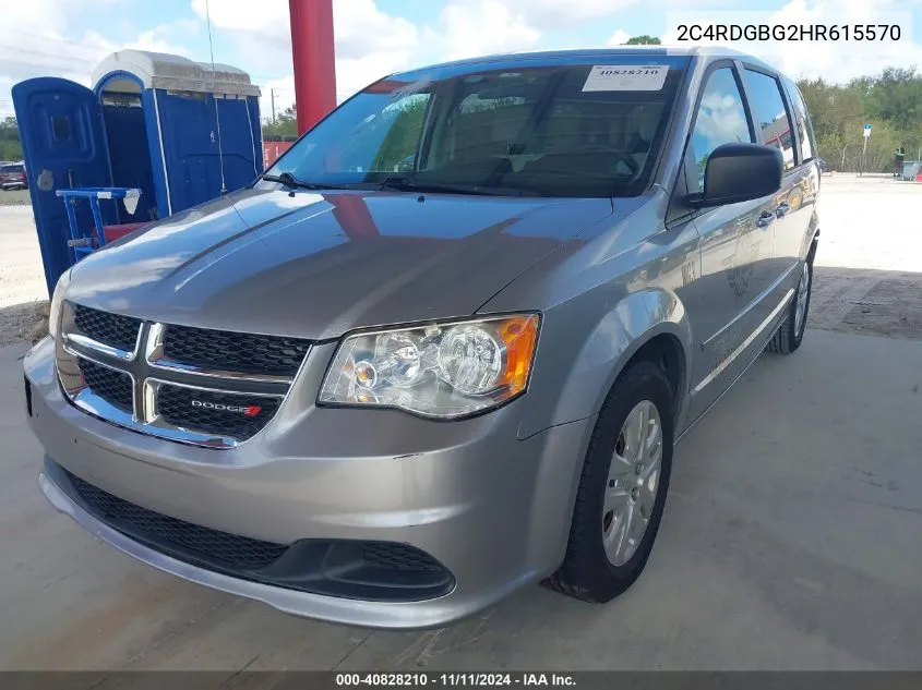 2017 Dodge Grand Caravan Se VIN: 2C4RDGBG2HR615570 Lot: 40828210