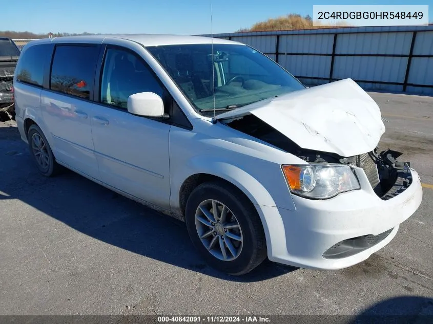 2017 Dodge Grand Caravan Se Plus VIN: 2C4RDGBG0HR548449 Lot: 40842091