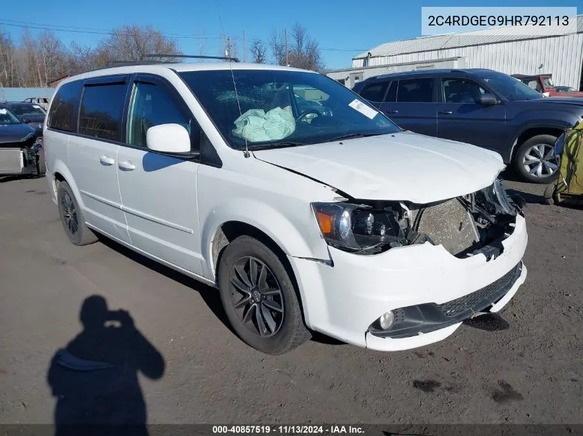 2017 Dodge Grand Caravan Gt VIN: 2C4RDGEG9HR792113 Lot: 40857519