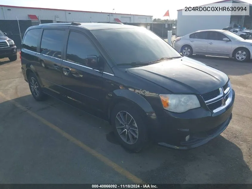 2017 Dodge Grand Caravan Sxt VIN: 2C4RDGCGXHR630994 Lot: 40866092