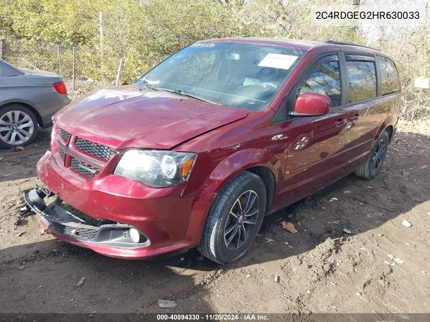 2017 Dodge Grand Caravan Gt VIN: 2C4RDGEG2HR630033 Lot: 40894330