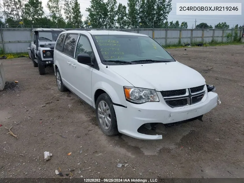 2C4RDGBGXJR219246 2018 Dodge Grand Caravan Se