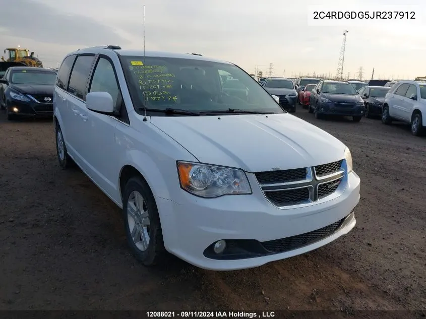 2018 Dodge Grand Caravan Crew VIN: 2C4RDGDG5JR237912 Lot: 12088021