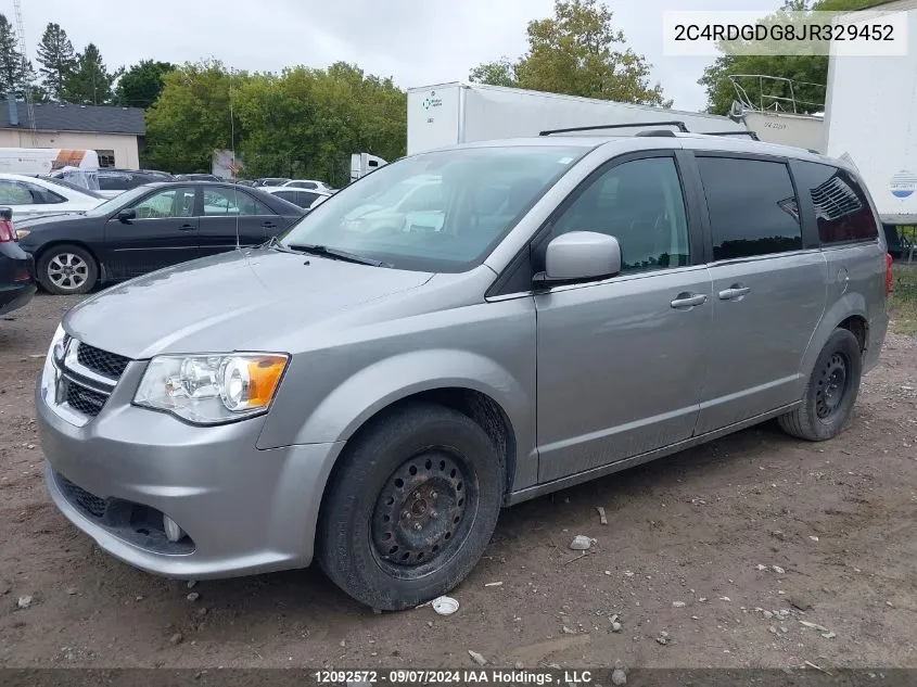 2018 Dodge Grand Caravan Crew VIN: 2C4RDGDG8JR329452 Lot: 12092572