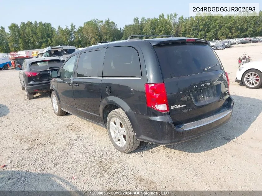 2018 Dodge Grand Caravan Crew VIN: 2C4RDGDG5JR302693 Lot: 12098833