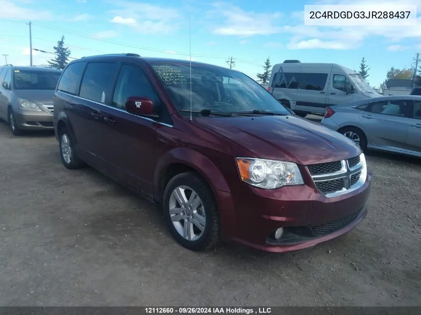 2018 Dodge Grand Caravan Crew VIN: 2C4RDGDG3JR288437 Lot: 12112660