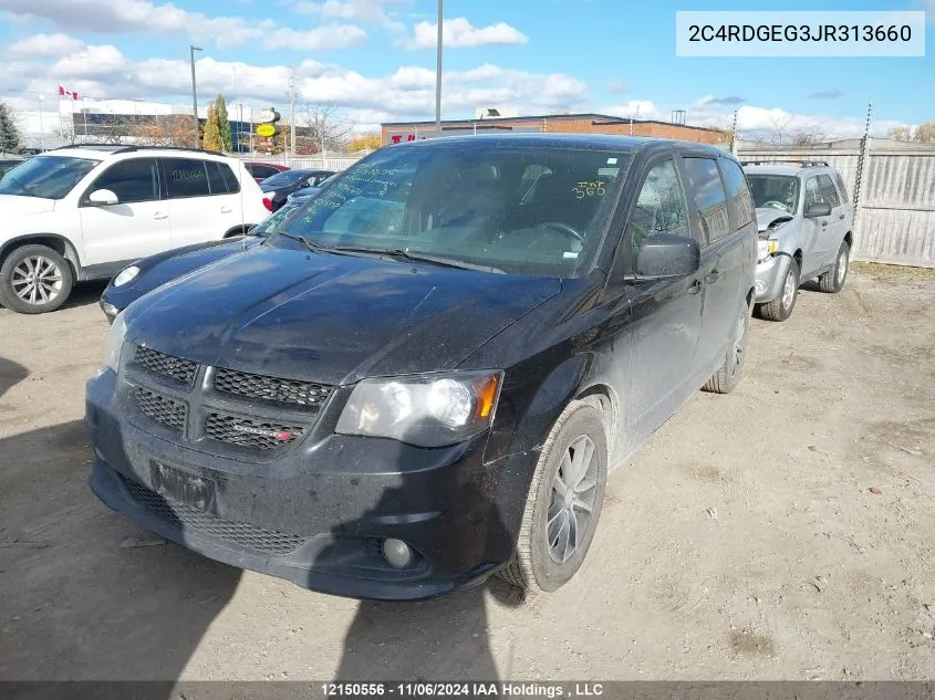 2018 Dodge Grand Caravan Gt VIN: 2C4RDGEG3JR313660 Lot: 12150556