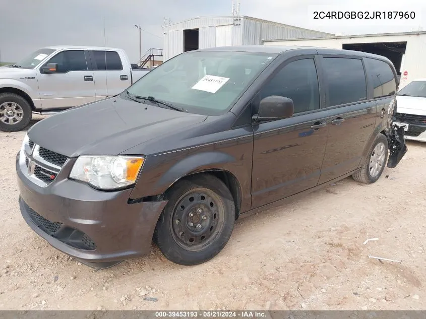 2C4RDGBG2JR187960 2018 Dodge Grand Caravan Se