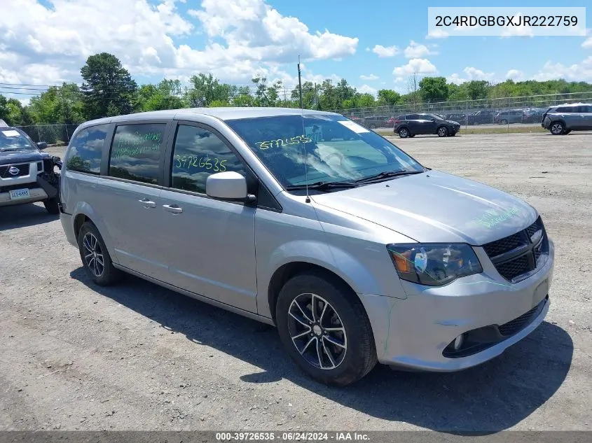 2018 Dodge Grand Caravan Se Plus VIN: 2C4RDGBGXJR222759 Lot: 39726535