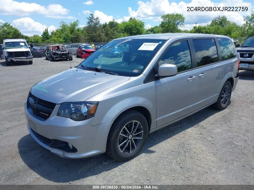 2018 Dodge Grand Caravan Se Plus VIN: 2C4RDGBGXJR222759 Lot: 39726535