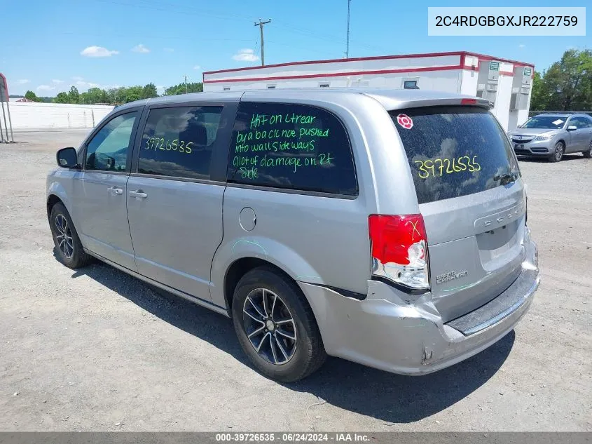 2C4RDGBGXJR222759 2018 Dodge Grand Caravan Se Plus