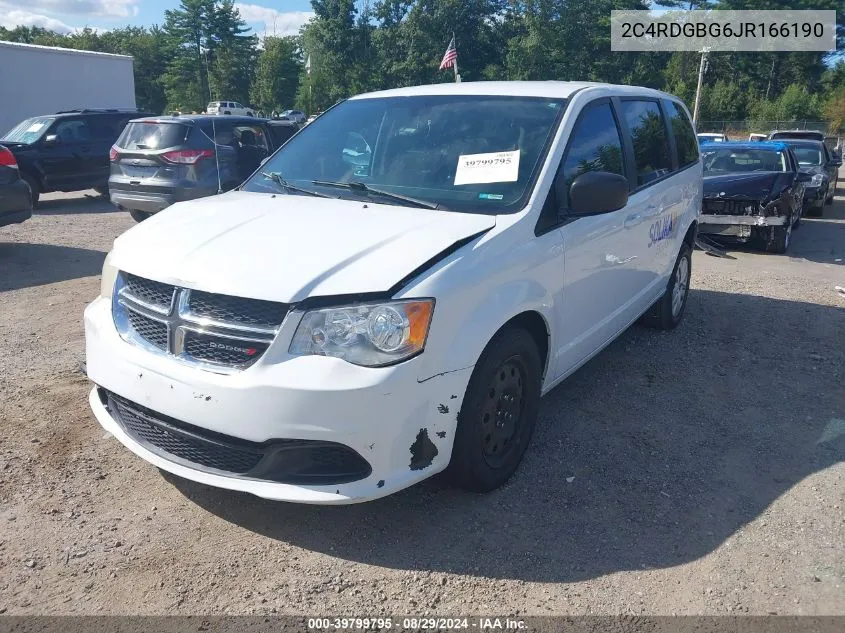 2018 Dodge Grand Caravan Se VIN: 2C4RDGBG6JR166190 Lot: 39799795