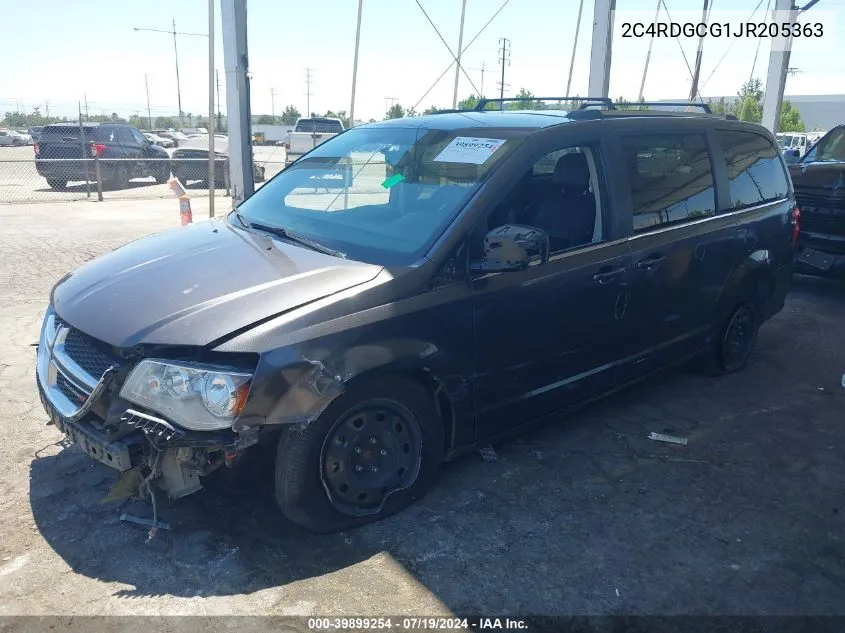 2018 Dodge Grand Caravan Sxt VIN: 2C4RDGCG1JR205363 Lot: 39899254