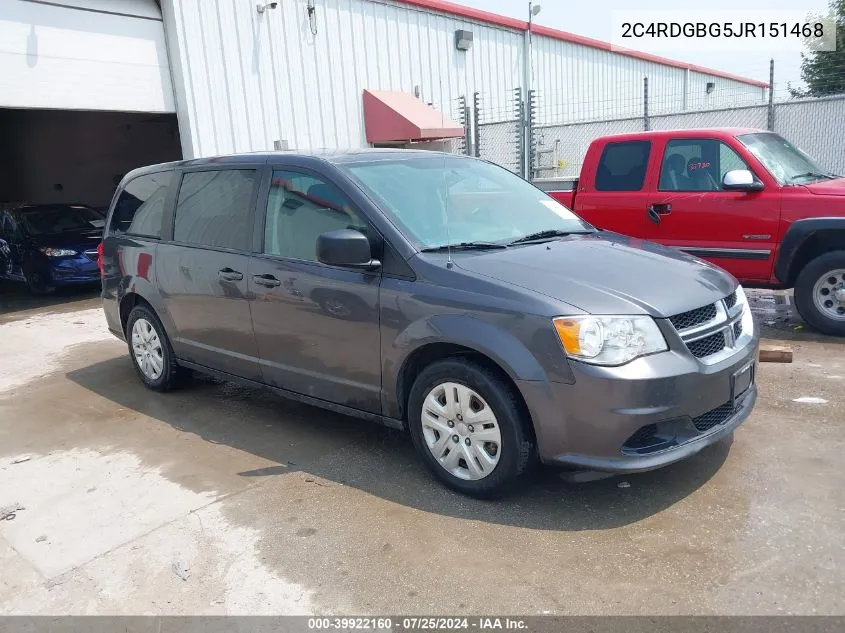 2018 Dodge Grand Caravan Se VIN: 2C4RDGBG5JR151468 Lot: 39922160