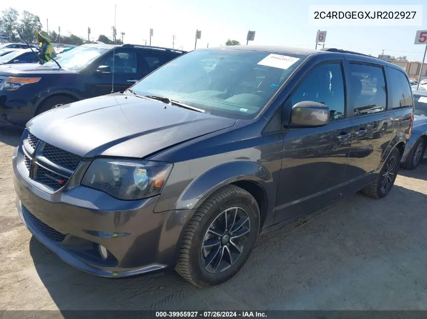 2018 Dodge Grand Caravan Gt VIN: 2C4RDGEGXJR202927 Lot: 39955927