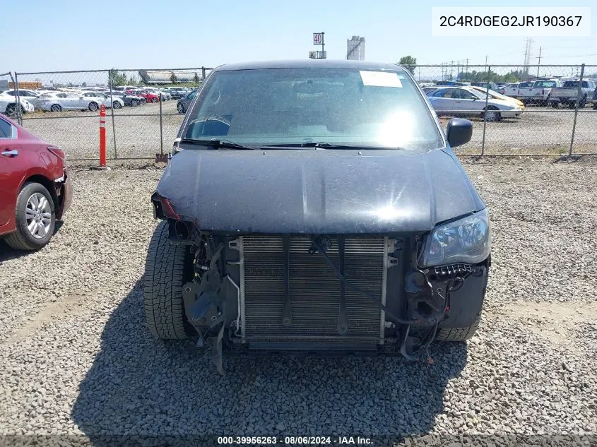 2018 Dodge Grand Caravan Gt VIN: 2C4RDGEG2JR190367 Lot: 39956263