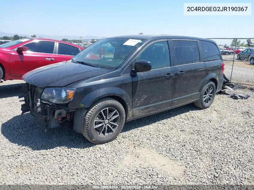 2018 Dodge Grand Caravan Gt VIN: 2C4RDGEG2JR190367 Lot: 39956263