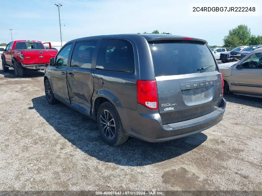 2018 Dodge Grand Caravan Se Plus VIN: 2C4RDGBG7JR222248 Lot: 40007642