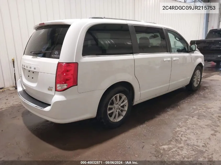 2018 Dodge Grand Caravan Sxt VIN: 2C4RDGCG9JR215753 Lot: 40032571